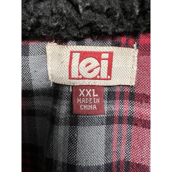 Y2K L.E.i Black Distressed Jean Denim Jacket Faux Fur Collar XXL 2XL Edgy Grunge - Picture 8 of 9